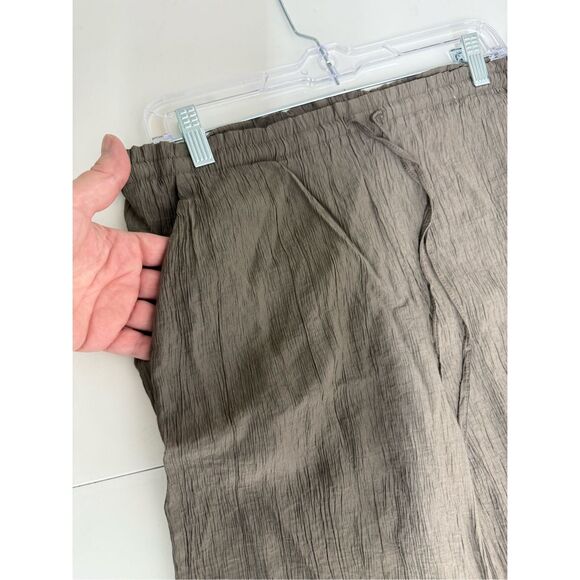 Zara Women's Suit Trousers Sz M Green Tapered Dress Pants Crumpled fabric - Picture 6 of 15